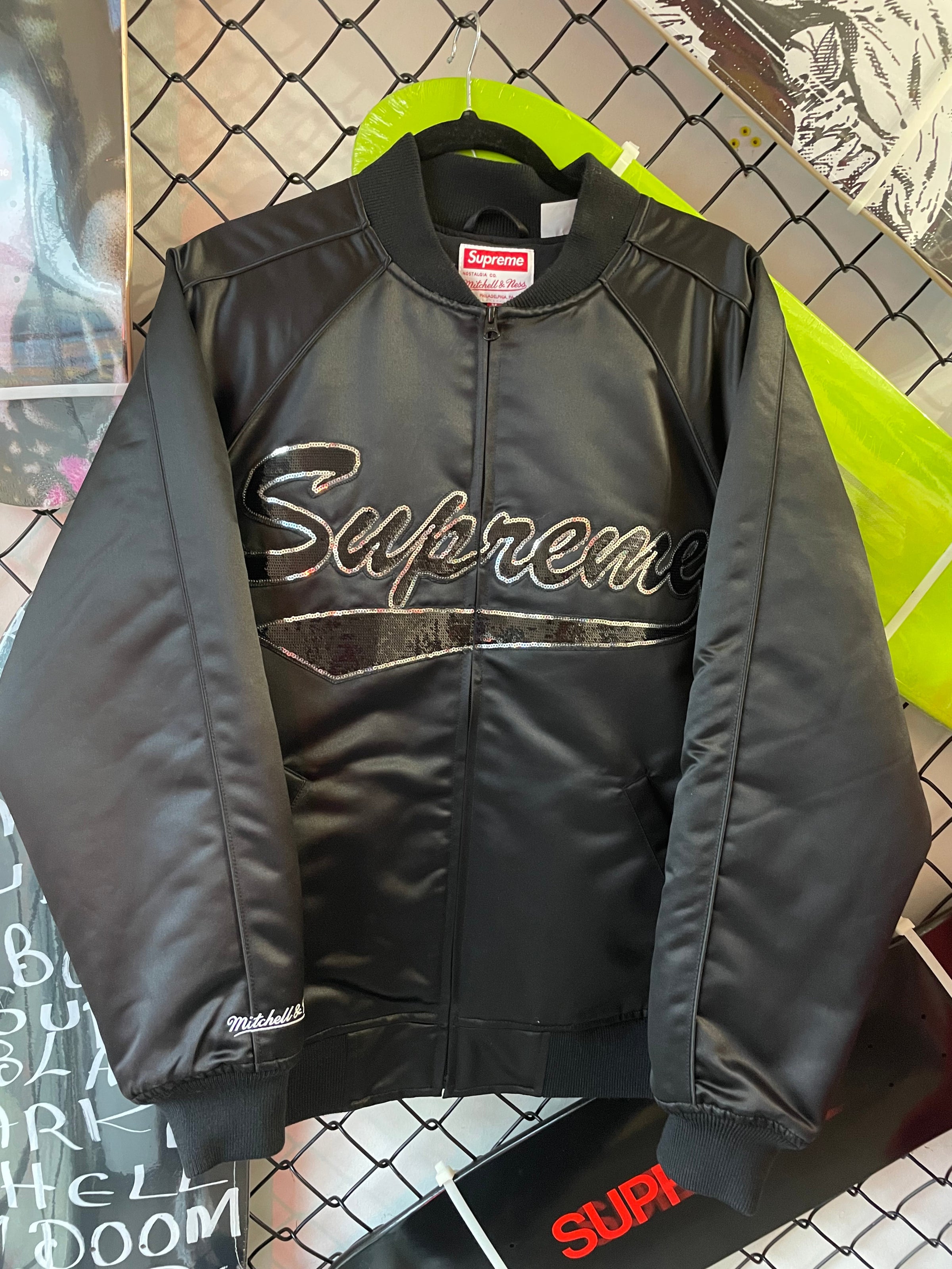 Mitchell & Ness X Supreme Sequin Varsity Jacket | Shop Co.